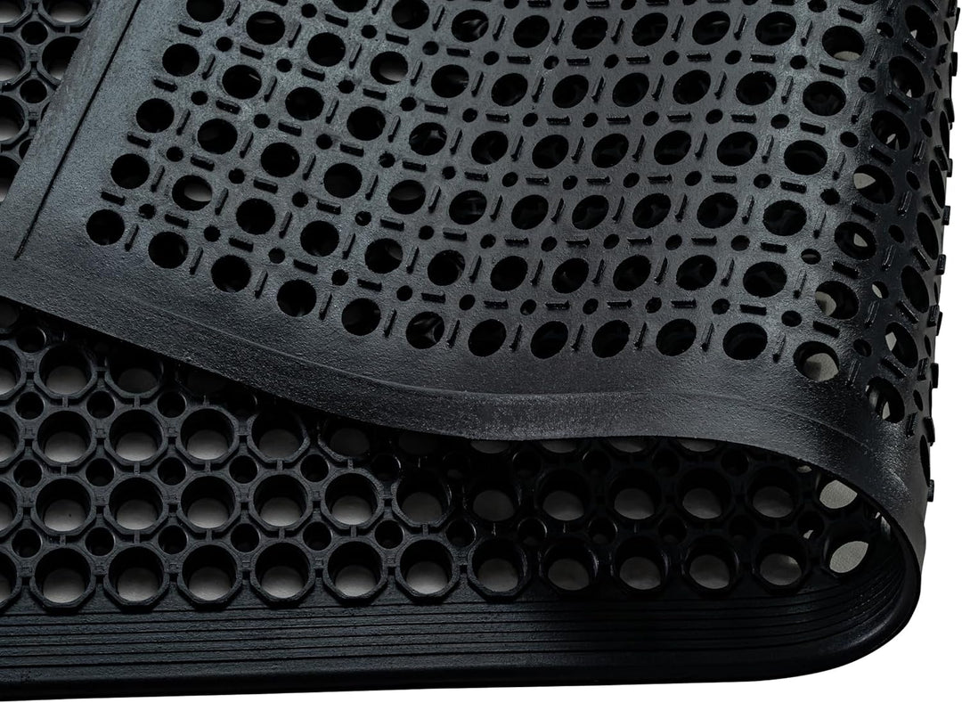 Doortex® Open-Top Schwarz Anti-Ermüdungsmatte - 90 x 150cm 150L x 90B x 1.4D cm Schwarz, 150L x 90B