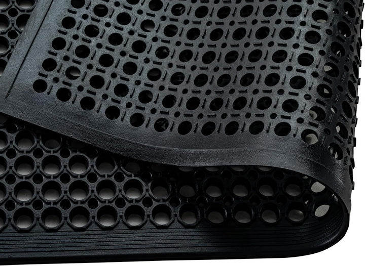Doortex® Open-Top Schwarz Anti-Ermüdungsmatte - 90 x 150cm 150L x 90B x 1.4D cm Schwarz, 150L x 90B