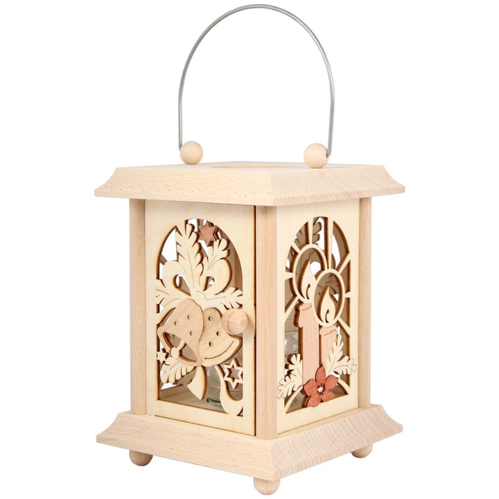 Drechslerei Kuhnert Tischlaterne/Teelichthalter - Motiv: Weihnacht aus Edelholz - Masse: 11,5 x 11,5