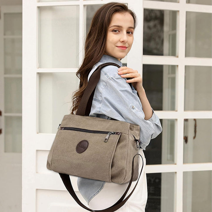 DORRISO Mode Umhängetasche Damen Canvas Handtasche Reise Schultertasche Casual Multifunktionale Umhä
