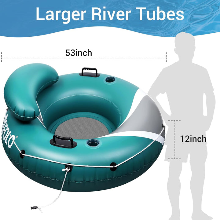 Pafolo Aufblasbarer Pool Luftmatratze Schwimmsessel, Hochleistungs-Pool-Rohr, 115cm Erwachsene River