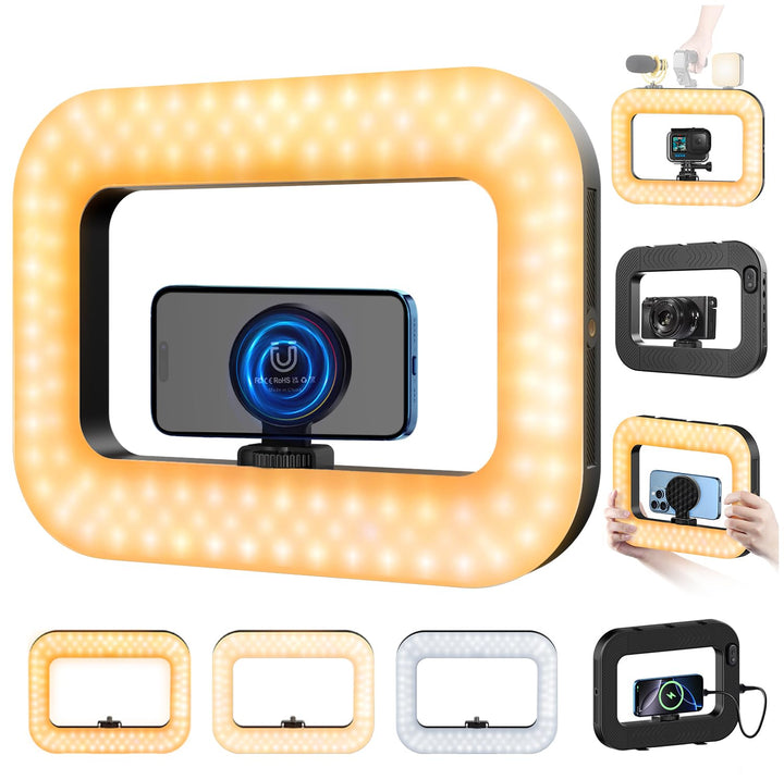 yAyusi Magnetisch Handylicht für Videoaufnahmen, Hand-Telefonstabilisator mit Licht, 8000mAh LED-Sel