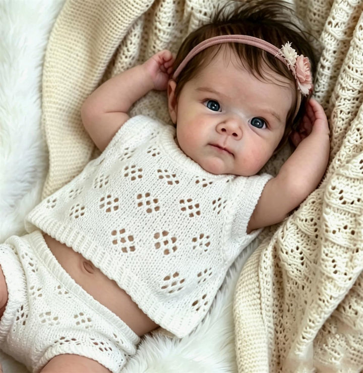 Zero pam Reborn Baby Mädchen, Reborn Baby Vollsilikon Lebensecht, 48CM Lebensechte Babypuppen,Puppe