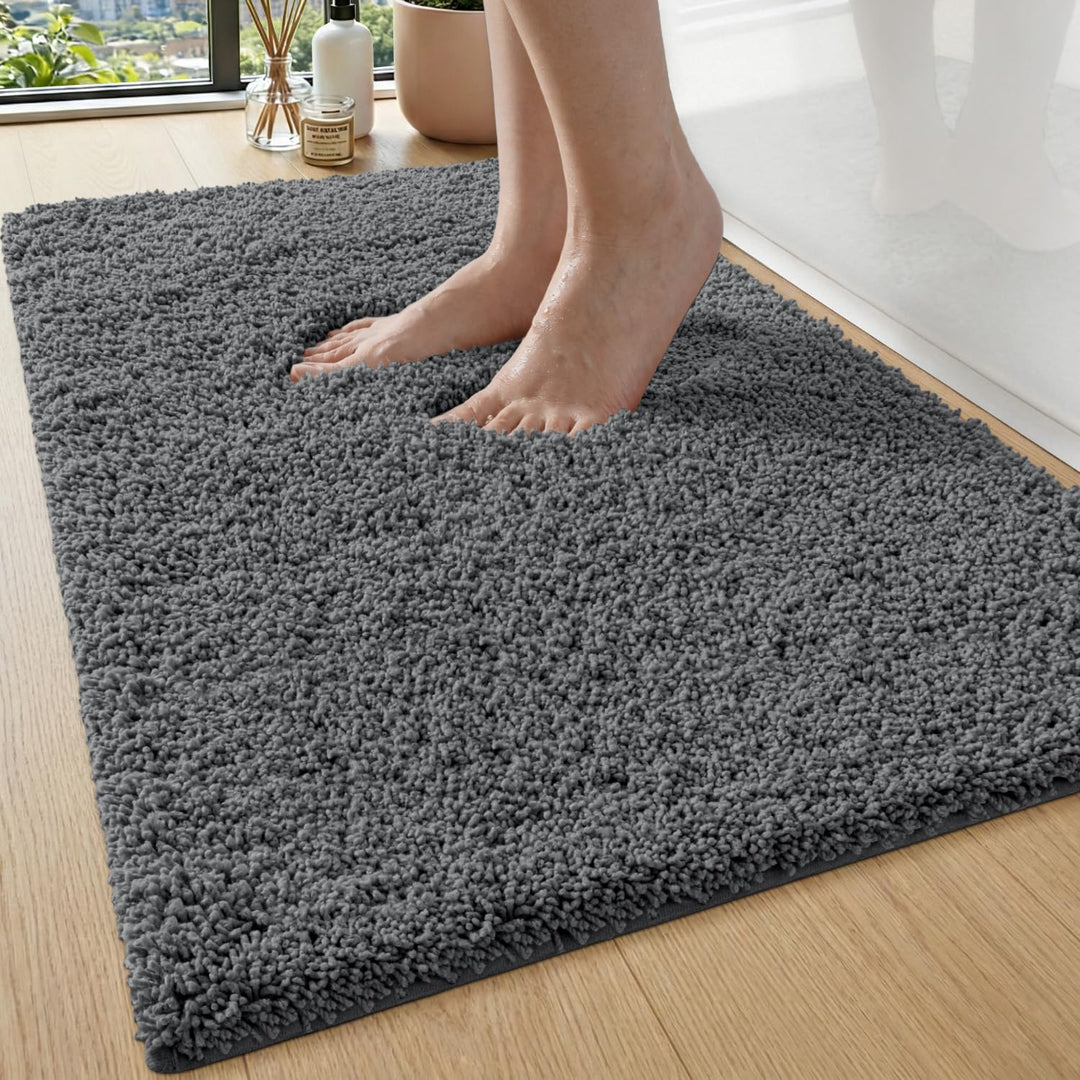 DEXI Badezimmerteppich 50 x 80 cm, Badematte rutschfest Saugfähig, Flauschig und Extra Dick, Badvorl