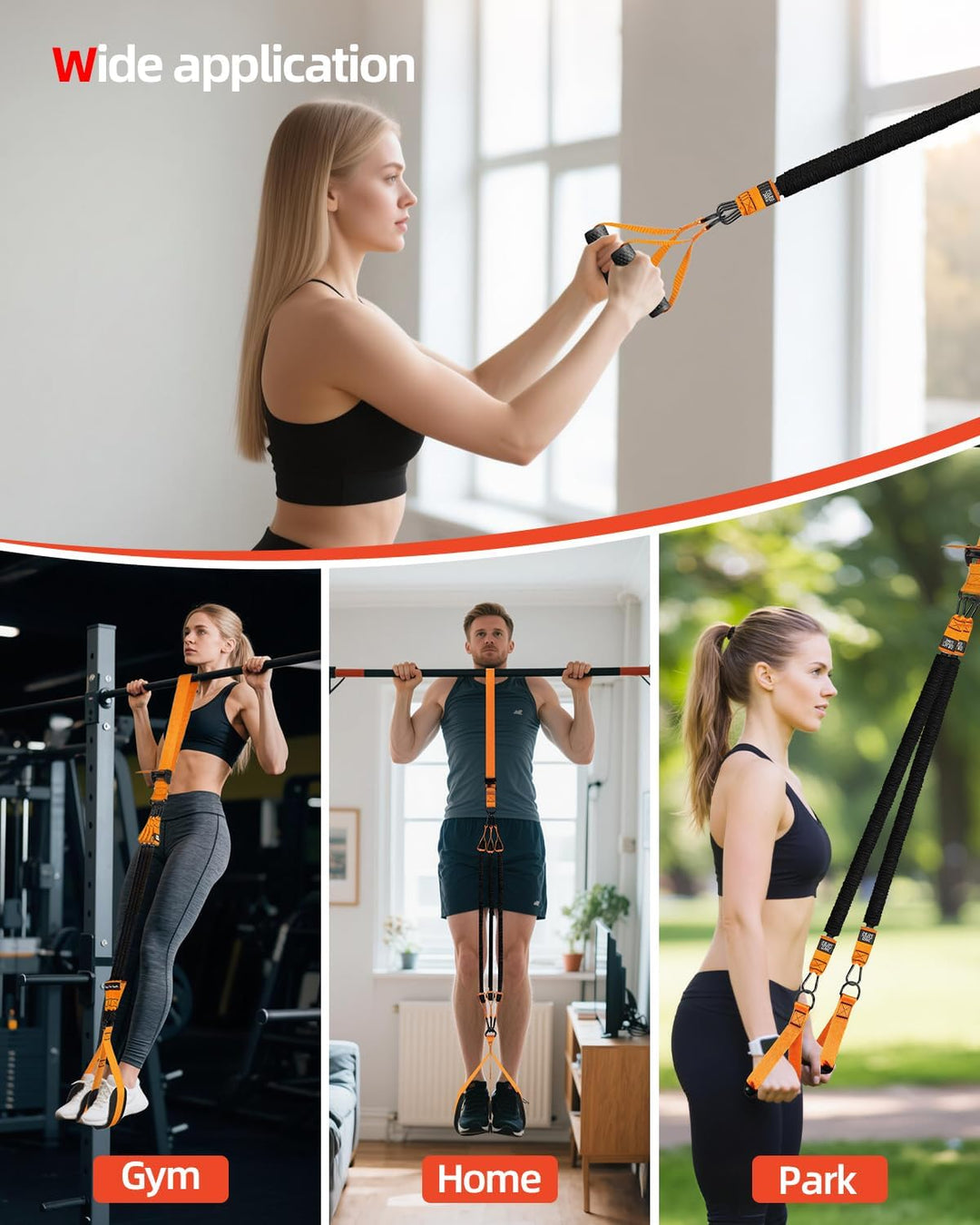 Abahub Klimmzugband Set Klimmzughilfe Widerstandsbänder Pull UP Band für Klimmzüge, Training zu Haus