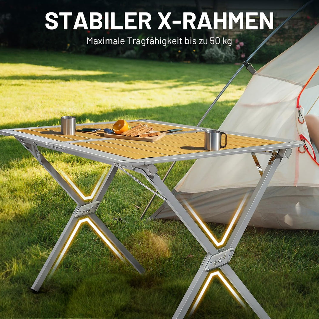 TIMBER RIDGE Campingtisch Klappbar Klapptisch Camping Falttisch Tragbar Aluminium mit Tasche für Pic