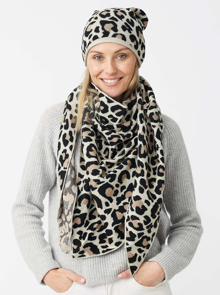 Zwillingsherz Dreieckstuch aus Baumwolle - Hochwertiger Schal mit Leo Design für Damen Jungen Mädche