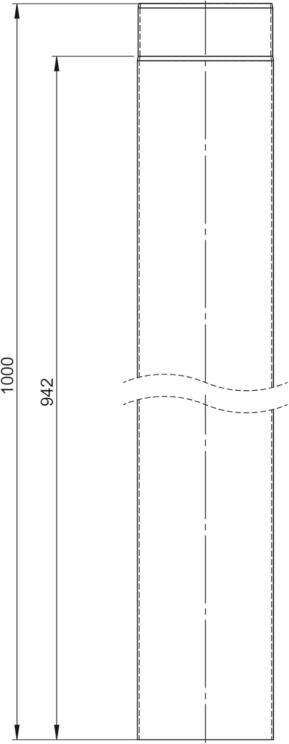 Einwandiges Stahl Ofenrohr 150mm Durchmesser 1000mm Länge gussgrau hitzebeständig passend für Kaminö