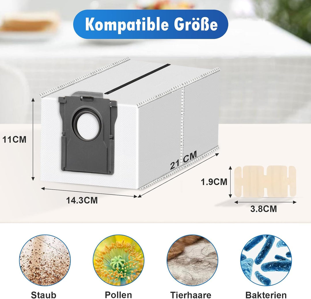 4 Stück Wiederverwendbar Staubbeutel Zubehör für Dreame X50 Ultra Complete / X40 Ultra Complete / L1