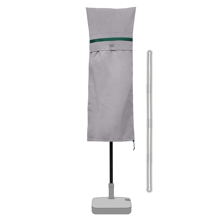 Sekey DoppelSonnenschirm Schutzhülle mit Stab, Abdeckhauben für Gartenschirm mit Belüftungsöffnungen