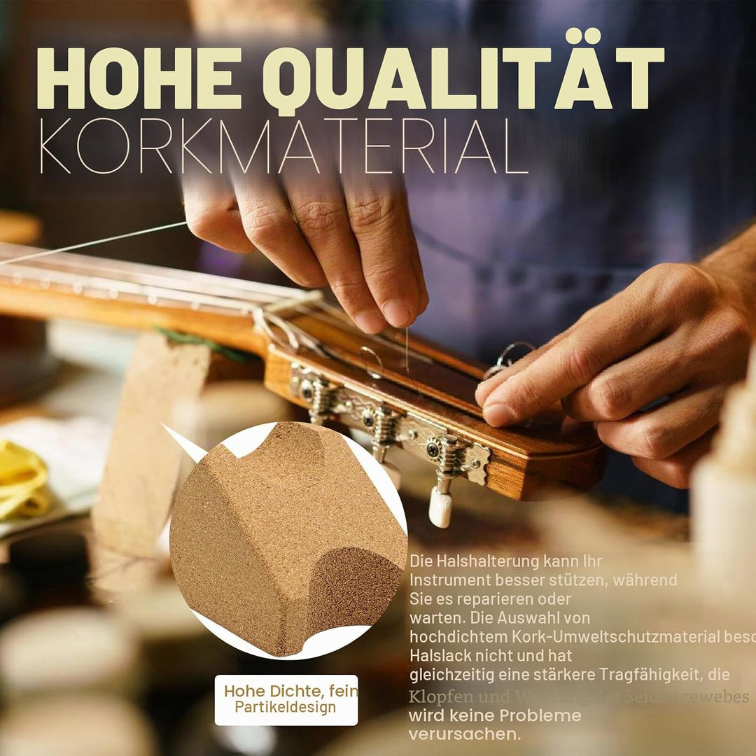 Gitarrenhalsstütze, Gitarren Halsstütze Stützkissen Halsstütze aus Kork Gitarre Reparatur Werkzeug P