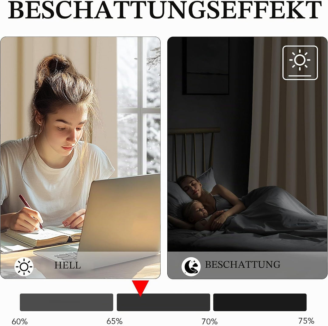 KGORGE Vorhang Beige Blickdicht Extra Breite Gardinen Wohnzimmer 2er Set 245 x 200 cm(HxB) Verdunklu