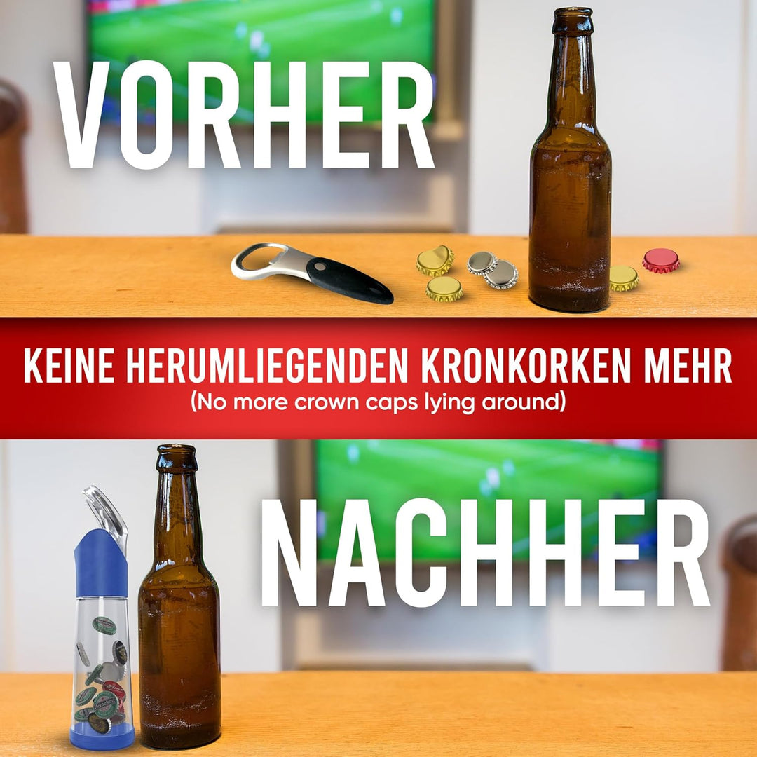wortek Flaschenöffner mit Auffangbehälter Getränkeöffner Geschenke für Männer Weihnachten - Bier Ges