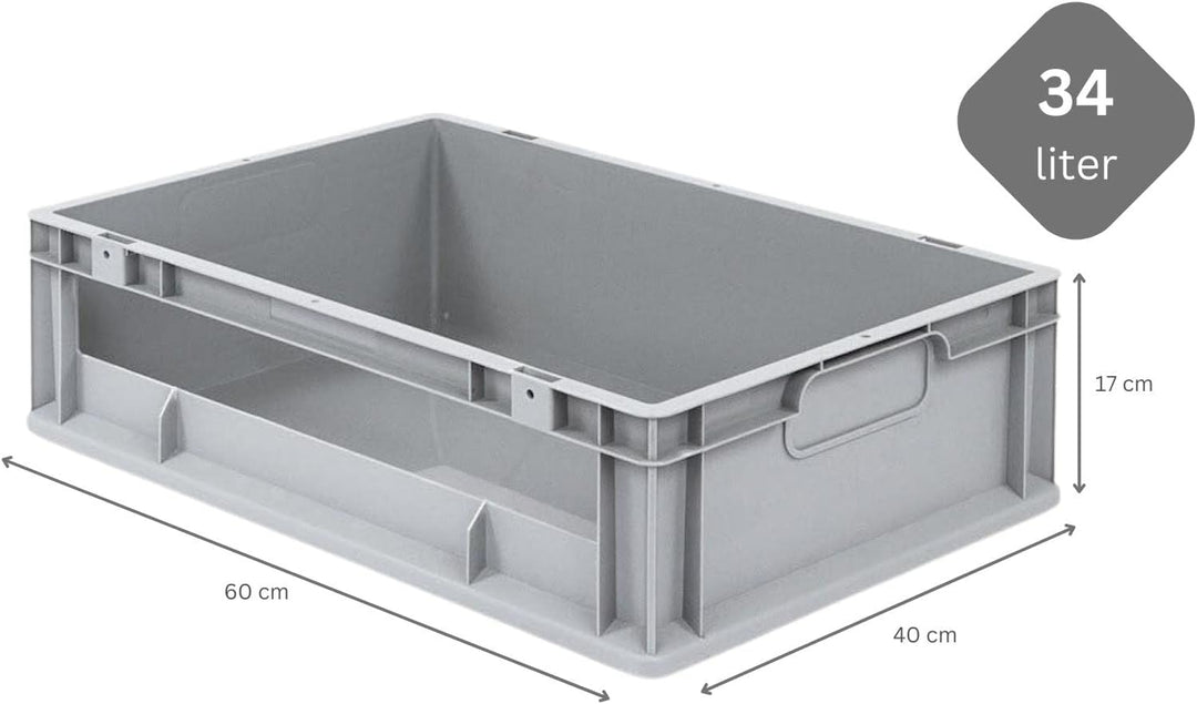 SuperSparSet 5x Eurobox NextGen Insight | HxBxT 17x40x60cm | 34 Liter | Seite offen | Eurobehälter,
