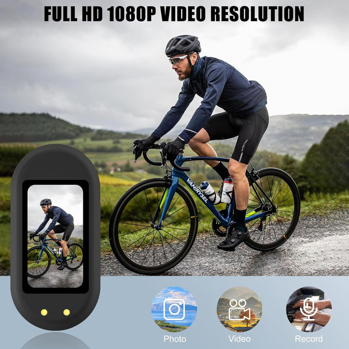 Mini Action Cam, 64GB Tragbare Sportkamera und Magnetische Ladebox mit 1150mAh Batterie, 1080P Klein