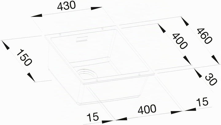 BLANCO SUBLINE 400-U | SILGRANIT anthrazit | Einbauart: Unterbau | ohne Ablauffernbedienung | 50er U