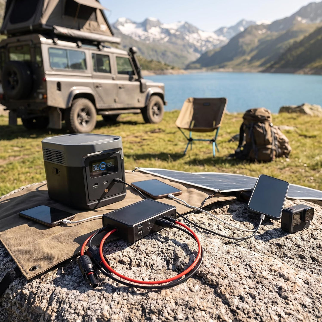 Konverter Solarpanel USB-Spannungsstabilisator Netzteil Regler-Ladegerät mit 1 TYP C 1 DC 2 USB-Schn