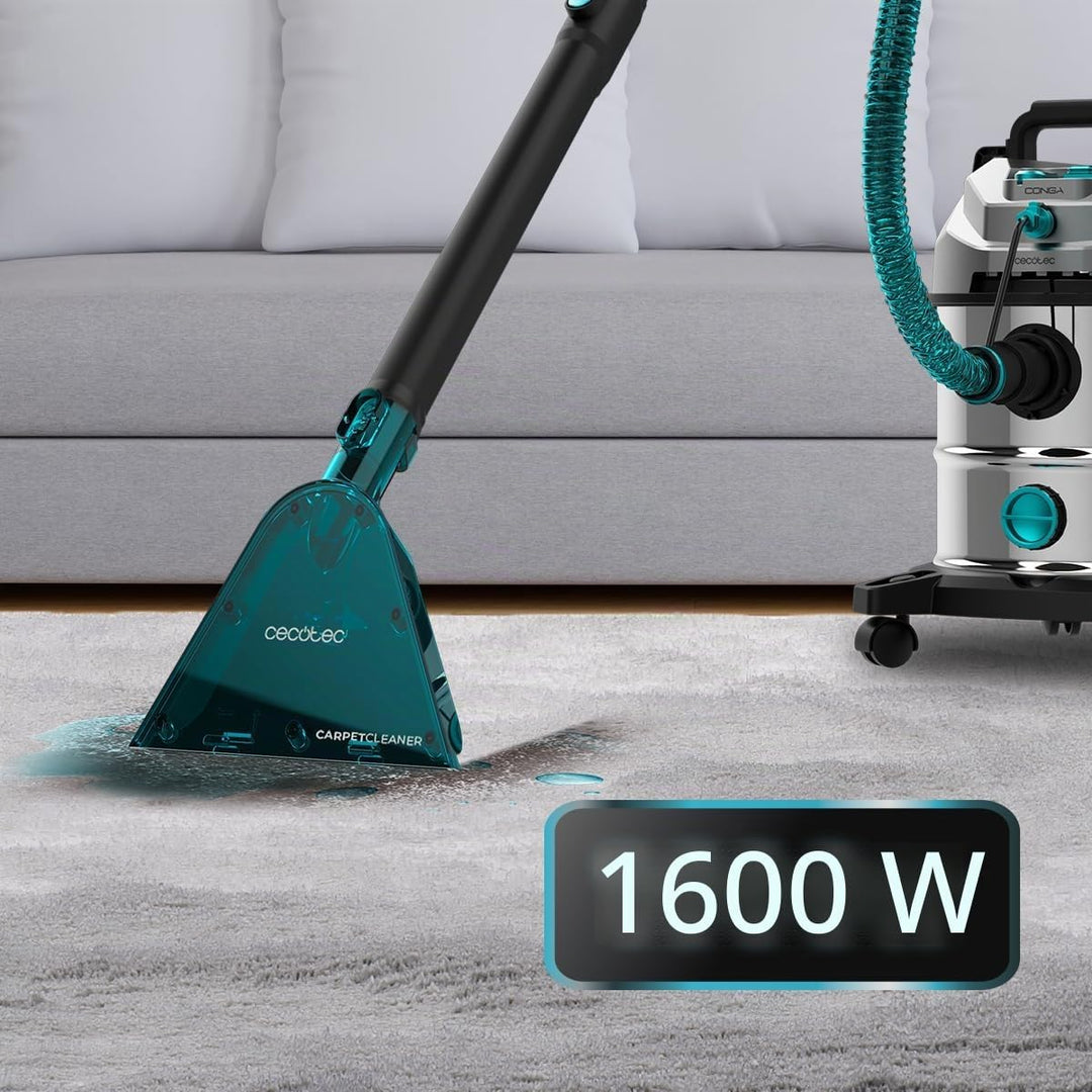 Cecotec Staubsauger für Feststoffe, Flüssigkeiten, Polster und Teppiche mit Kabel Conga CarpetClean