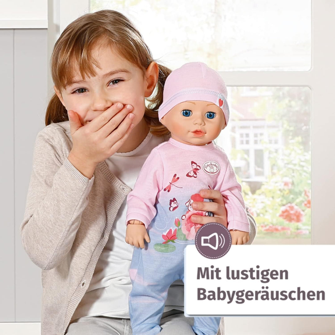Zapf Creation 706688 Baby Annabell Lilly lernt laufen 43cm- Krabbel- und Lauflernpuppe mit Soundfunk