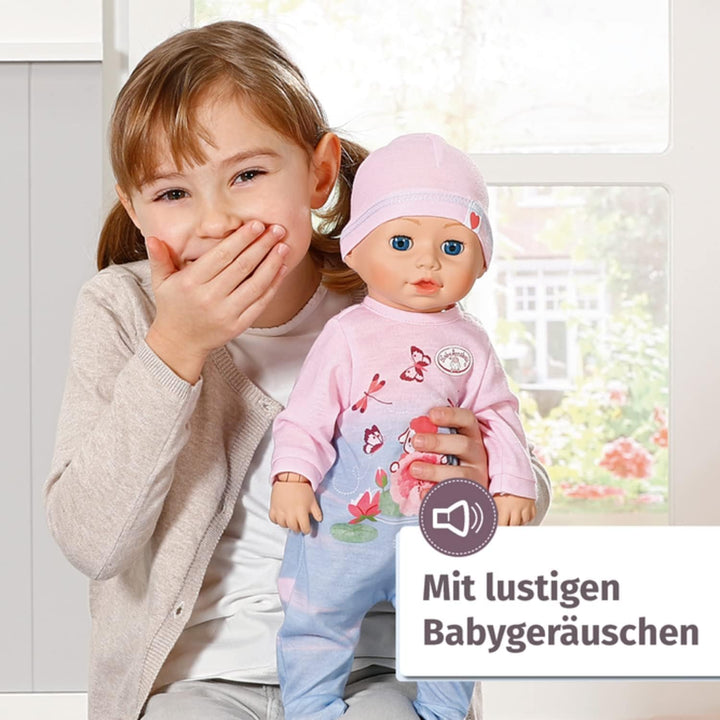 Zapf Creation 706688 Baby Annabell Lilly lernt laufen 43cm- Krabbel- und Lauflernpuppe mit Soundfunk