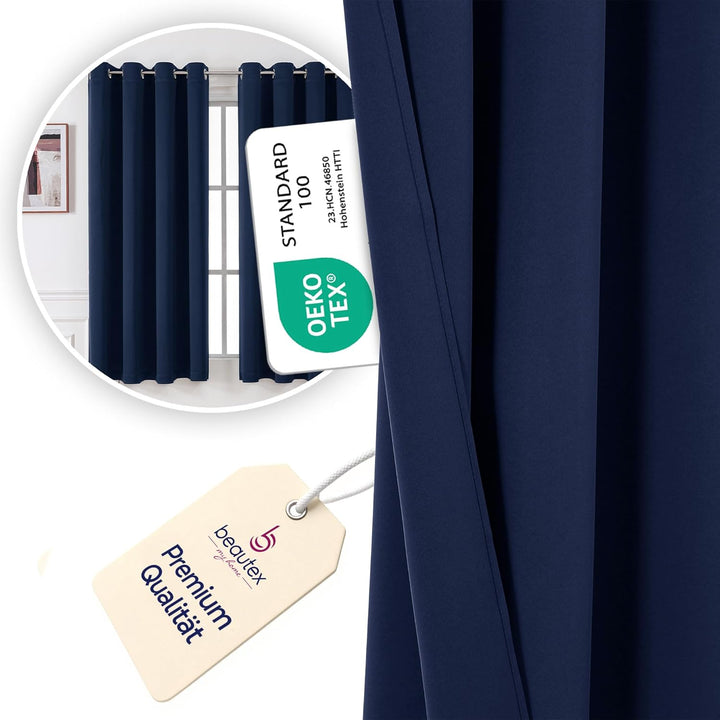 BEAUTEX Verdunkelungsgardine mit Ösen, Blackout Ösenschal Blickdicht abdunkelnd, Grösse und Farbe wä