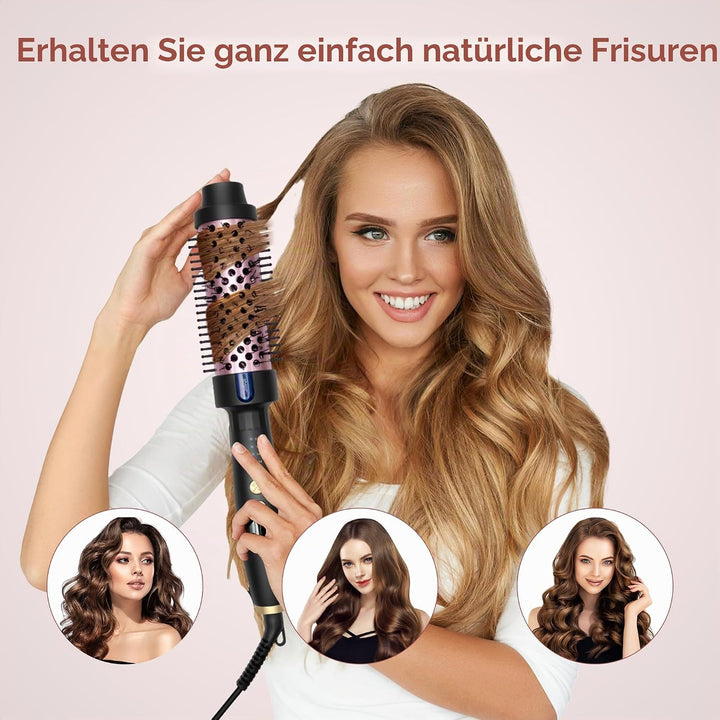 UKLISS Thermal Brush Ionen Keramik Thermobürste 38MM, 130°C-200°C mit 5 Temperaturstufen, Doppel-PTC