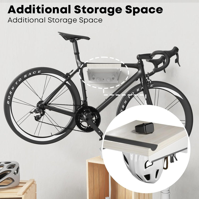 WORLDLIFT Fahrrad Wandhalterung Geeignet für Rennrad Stilvolles Gravel Bike MTB Wandmontage Stahl Ho