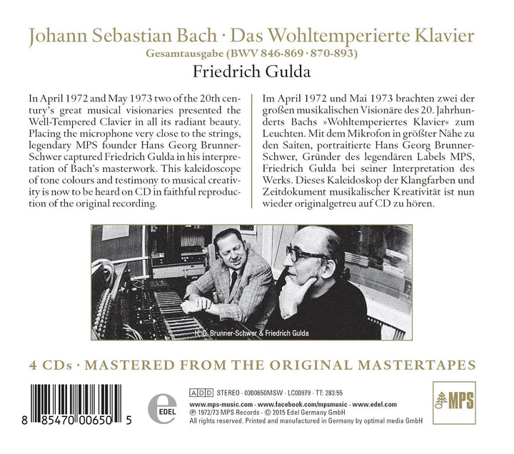 Das Wohltemperierte Klavier, Audio-CD