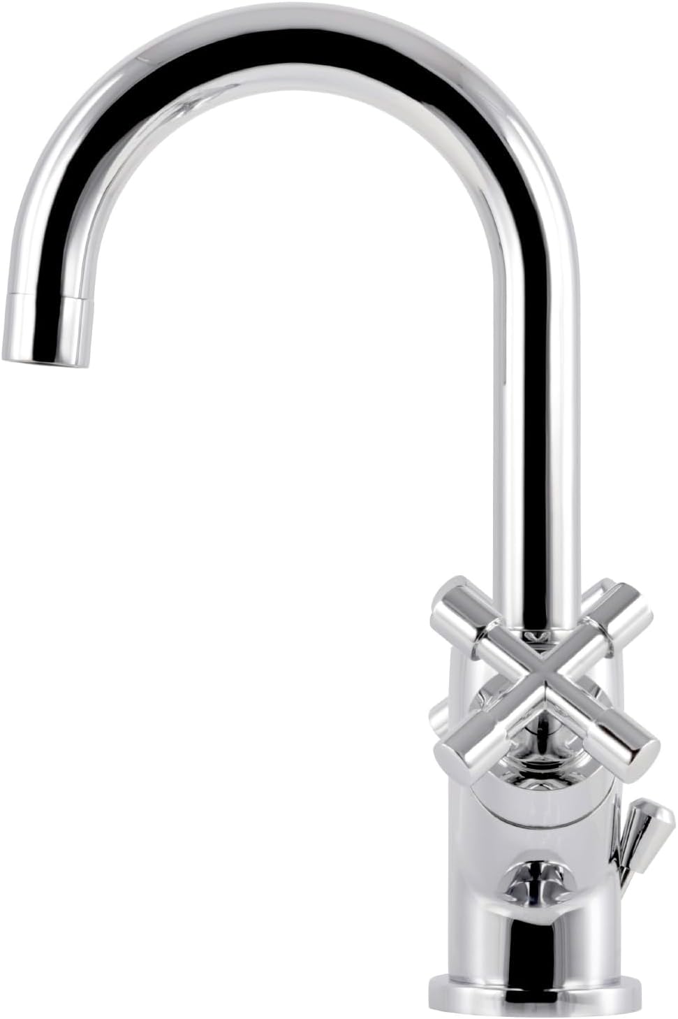 'aquaSu® Waschbeckenarmatur Sydney, Zweigriffmischer mit Wasserspar-Mischdüse, Vintage Waschtischarm