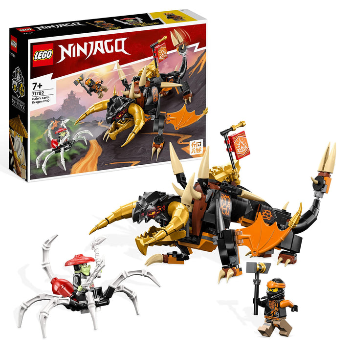 LEGO NINJAGO Coles Erddrache EVO, Spielzeug zum Sammeln mit aufrüstbarem Drachen & Skorpion-Figur so