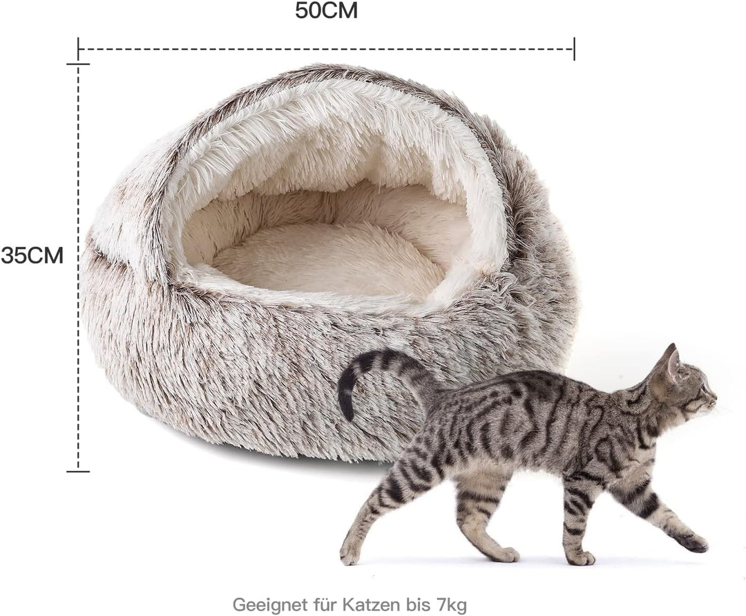 CATISM Katzenbett Flauschig Katzendecke, 50cm Gemütlich Katzenbett für grosse Katzenkätzchen Washbar