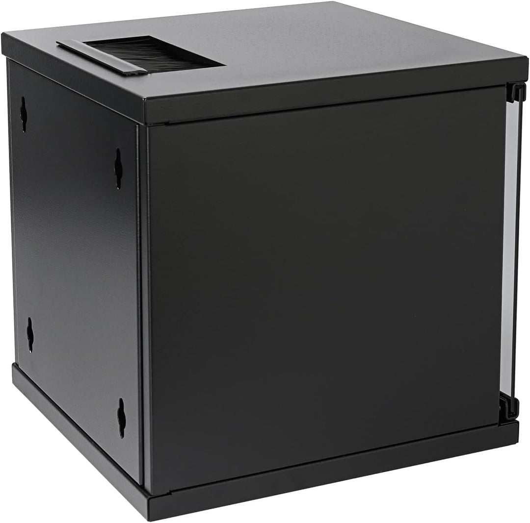 HMF 63406-02 Netzwerkschrank, Serverschrank 10 Zoll | 6 HE | 300 mm Tiefe | Voll montiert | Glastür