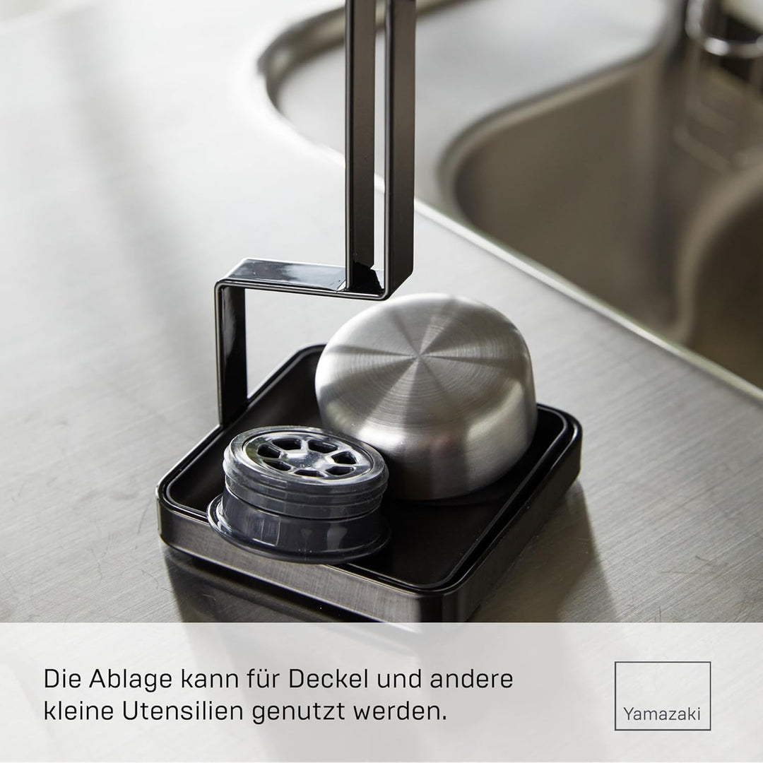 Yamazaki 4313 Tower Trinkflaschen-Abtropfständer, schwarz, Stahl/Polypropylen, Minimalistisches Desi