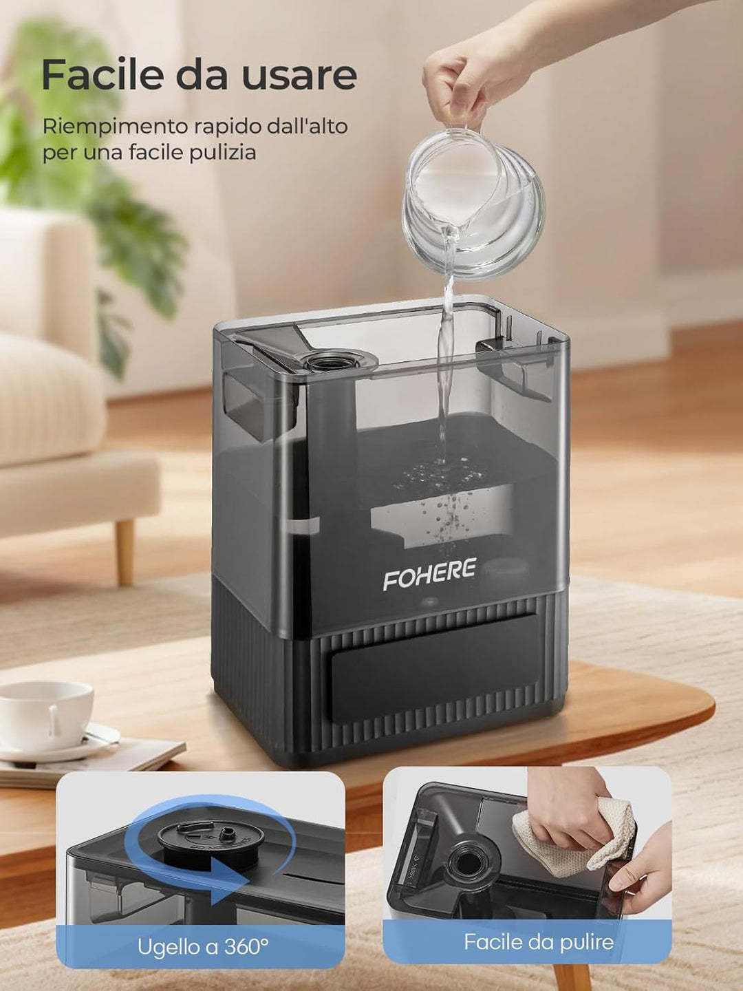 6L Luftbefeuchter für grosse Räume, Kaltnebel Leiser Humidifier für Kinderzimmer Schlafzimmer Pflanz
