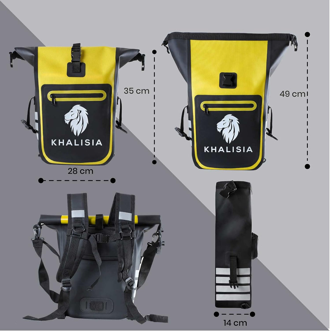 KHALISIA Fahrradtasche 3 in 1 – Rucksack wasserdicht - mit Laptopfach – hochwertige Umhängetasche &amp;