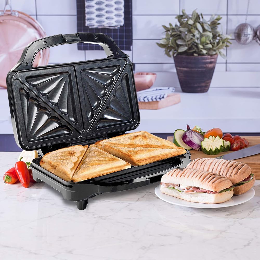 SUPERLEX XL Sandwichmaker 900 W, Sandwichtoaster für 2 Sandwiches mit Antihaftbeschichtung, Doppelse