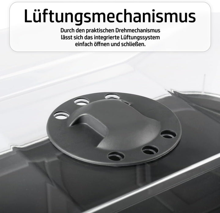 Zimmergewächshaus 56x38x24cm mit verschliessbarer Belüftung sehr stabil Gewächshaus Anzuchthaus (XL)