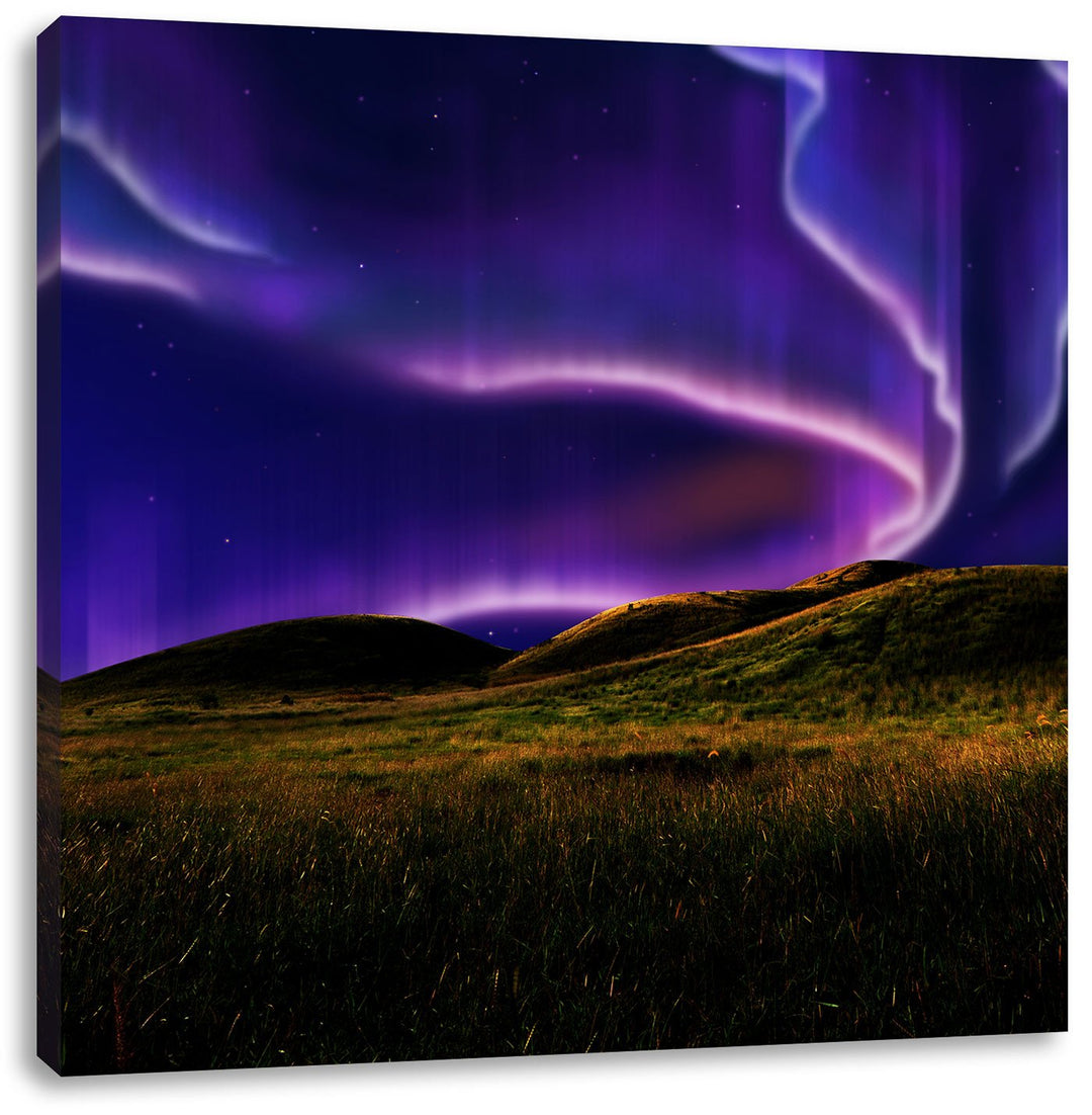 phantastisches Polarlicht, Format: 70x70 auf Leinwand, XXL riesige Bilder fertig gerahmt mit Keilrah