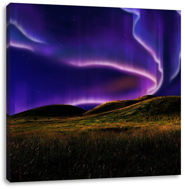 phantastisches Polarlicht, Format: 70x70 auf Leinwand, XXL riesige Bilder fertig gerahmt mit Keilrah