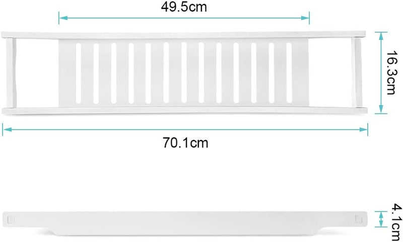 Badewannentablett Holz Badewannenablage Bad Tablett für Badewanne, 4.1 x 70.1 x 16.3 cm, Badablage W