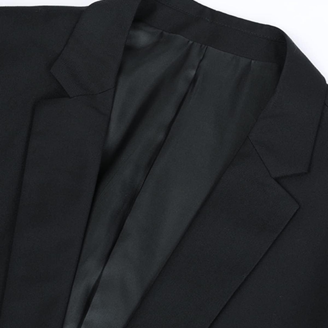 Allthemen Sakko Herren Slim Fit Anzugjacke EIN Knopf Sakko für Business M Schwarz, M Schwarz