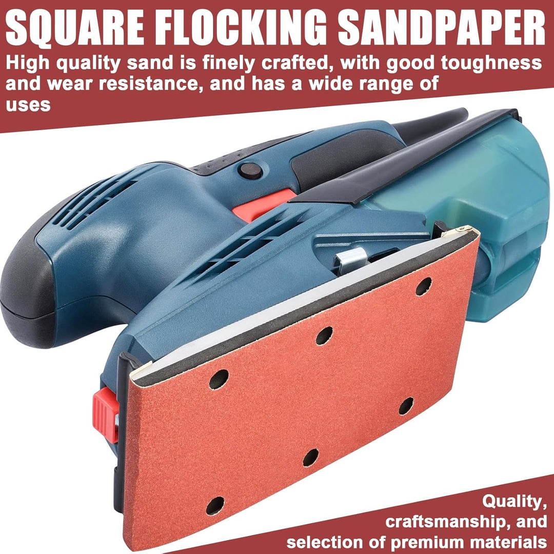 50 Stück Schleifpapiersatz, Schleifpapier Klett 102mm*114mm, 40/60/80/100/120 Körnung 6 Löcher Schle