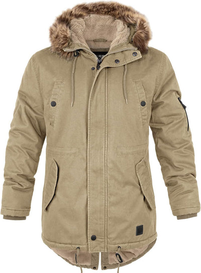 bw-online-shop Winterparka Fishtail mit Futter Herren Parka Jacke 6XL Camel, 6XL Camel