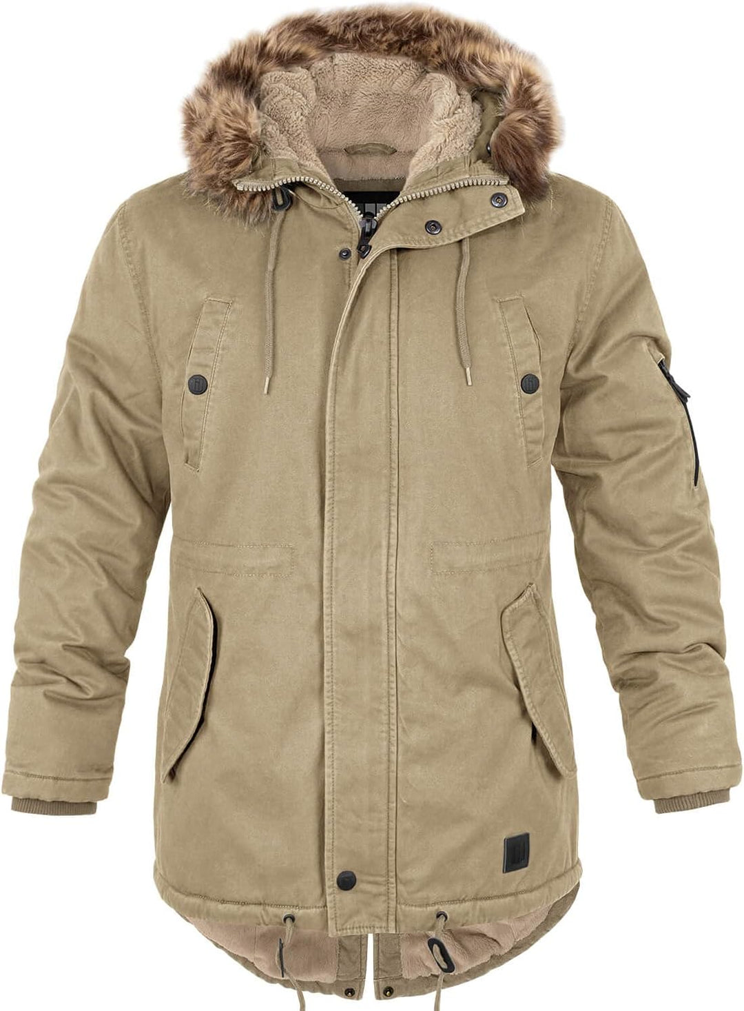 bw-online-shop Winterparka Fishtail mit Futter Herren Parka Jacke S Camel, S Camel