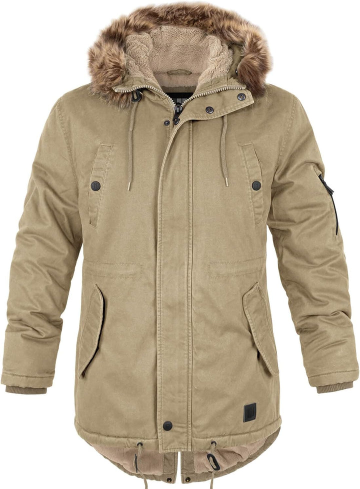 bw-online-shop Winterparka Fishtail mit Futter Herren Parka Jacke S Camel, S Camel