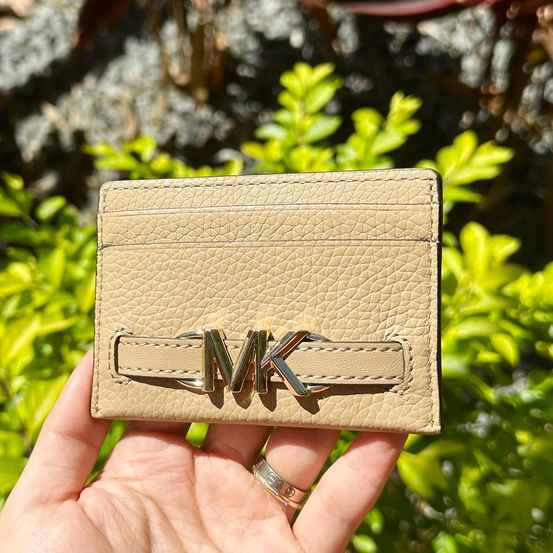 Michael Kors Reed Grosse Kartenhalter Wallet MK Signature Logo Leder, CAMEL, Kartenhalter, Camel