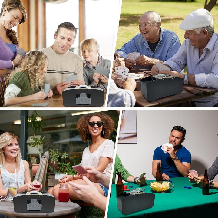 Kartenmischmaschine Elektrische für 1-2 Decks, Automatischer Spielkarten Mischmaschine für Familient