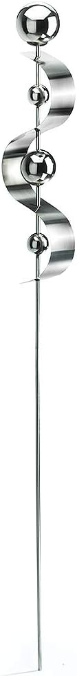 Kobolo Gartenstecker Gartenstab Edelstahl Silber Blumenstecker Dekostecker Snake 145 cm