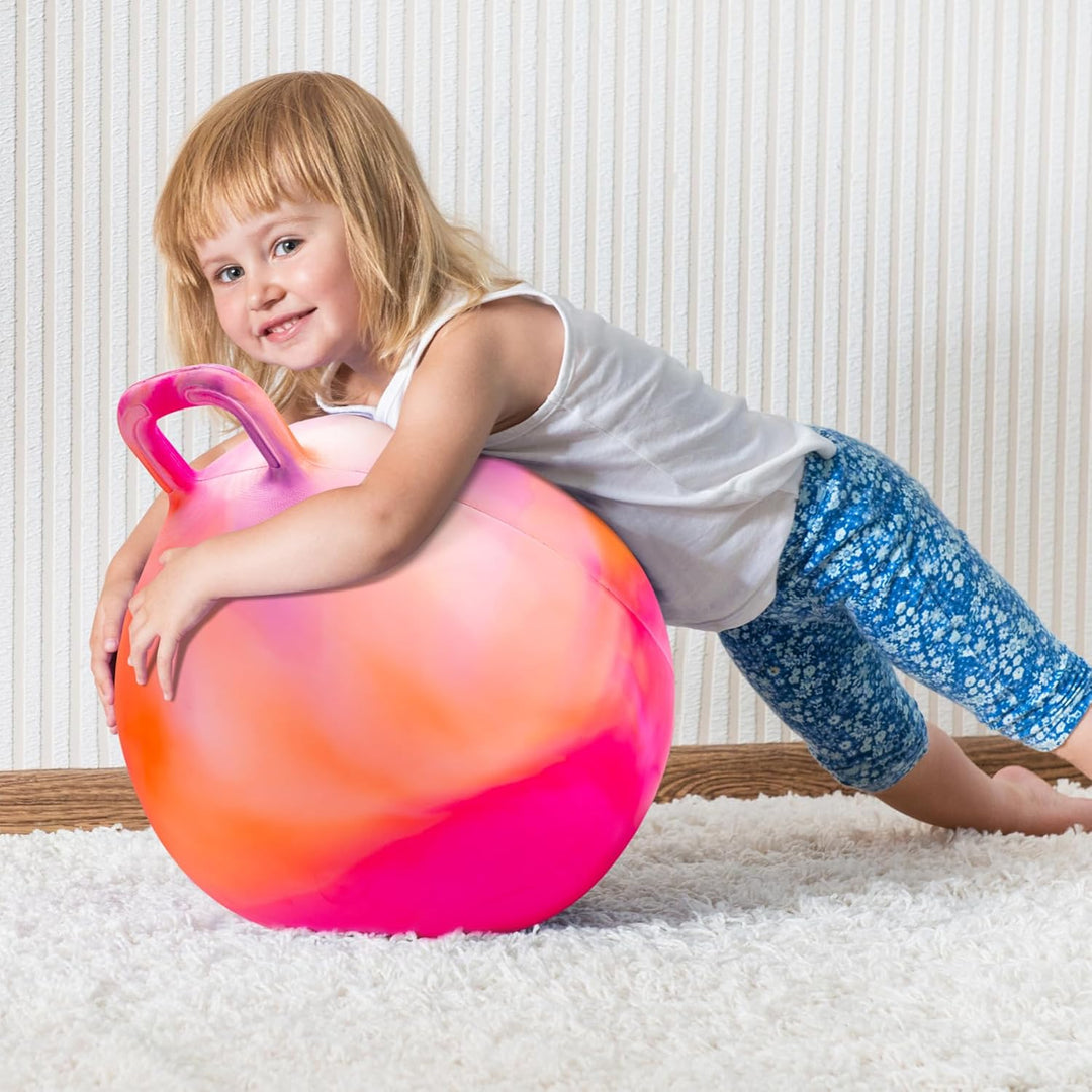 U&C Planet 50 cm Hüpfball Sprungball mit Griff, 100 KG belastbar Space Hopper mit Luftpumpe Spielzeu