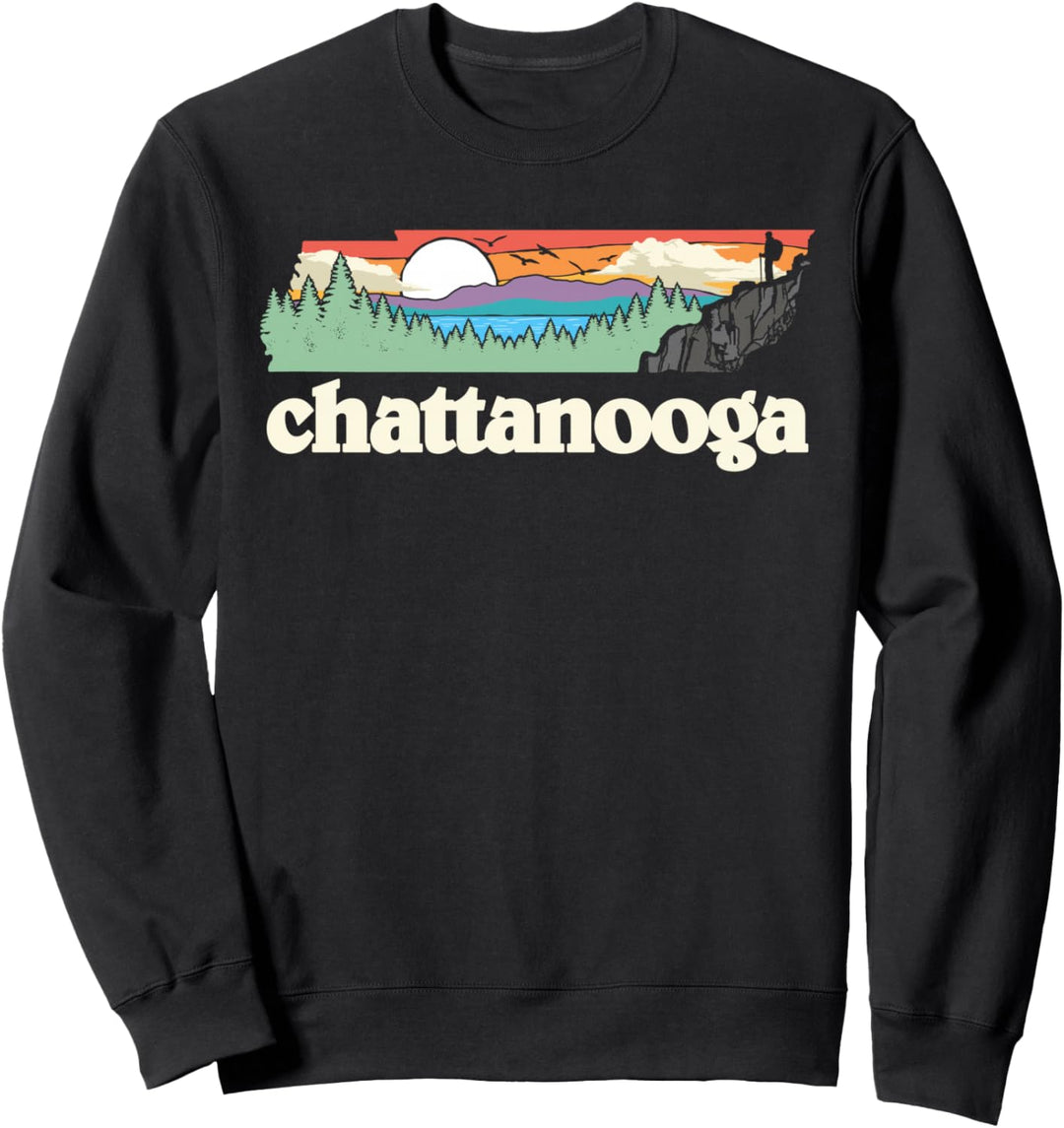 Chattanooga Tennessee Outdoors Retro Nature Graphic Sweatshirt